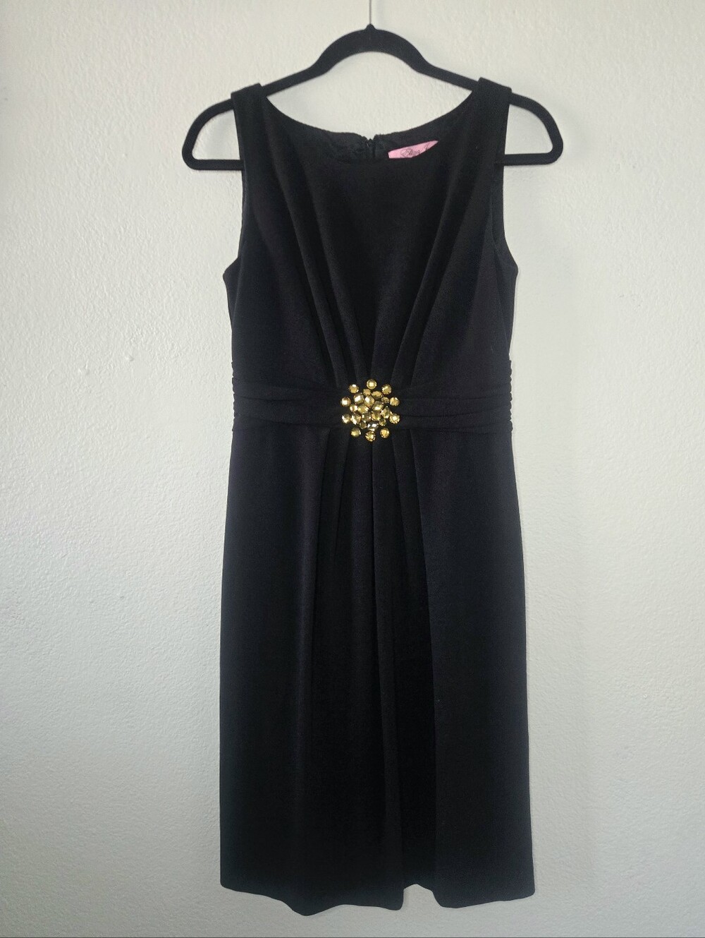 Eliza J LBD Cocktail Party Evening Dress Sleeveless Jewel Embellished Black sz 6